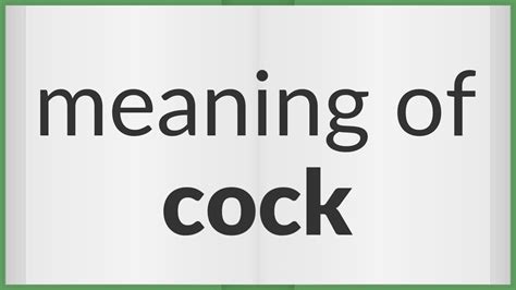 what is a cock|Cock Definition & Meaning .